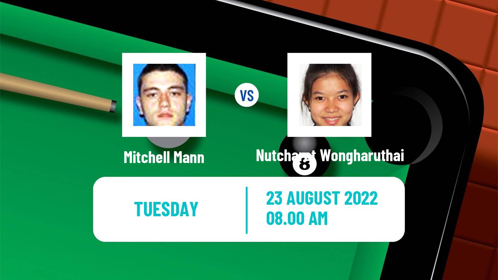 Snooker Snooker Mitchell Mann - Nutcharat Wongharuthai