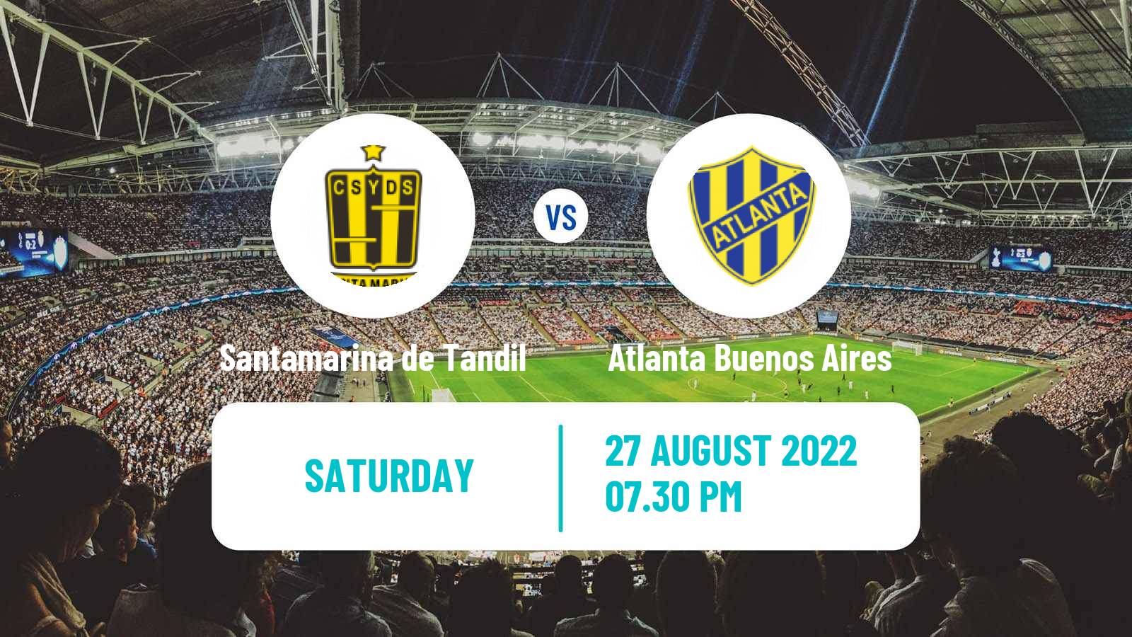 Soccer Argentinian Primera Nacional Santamarina de Tandil - Atlanta Buenos Aires