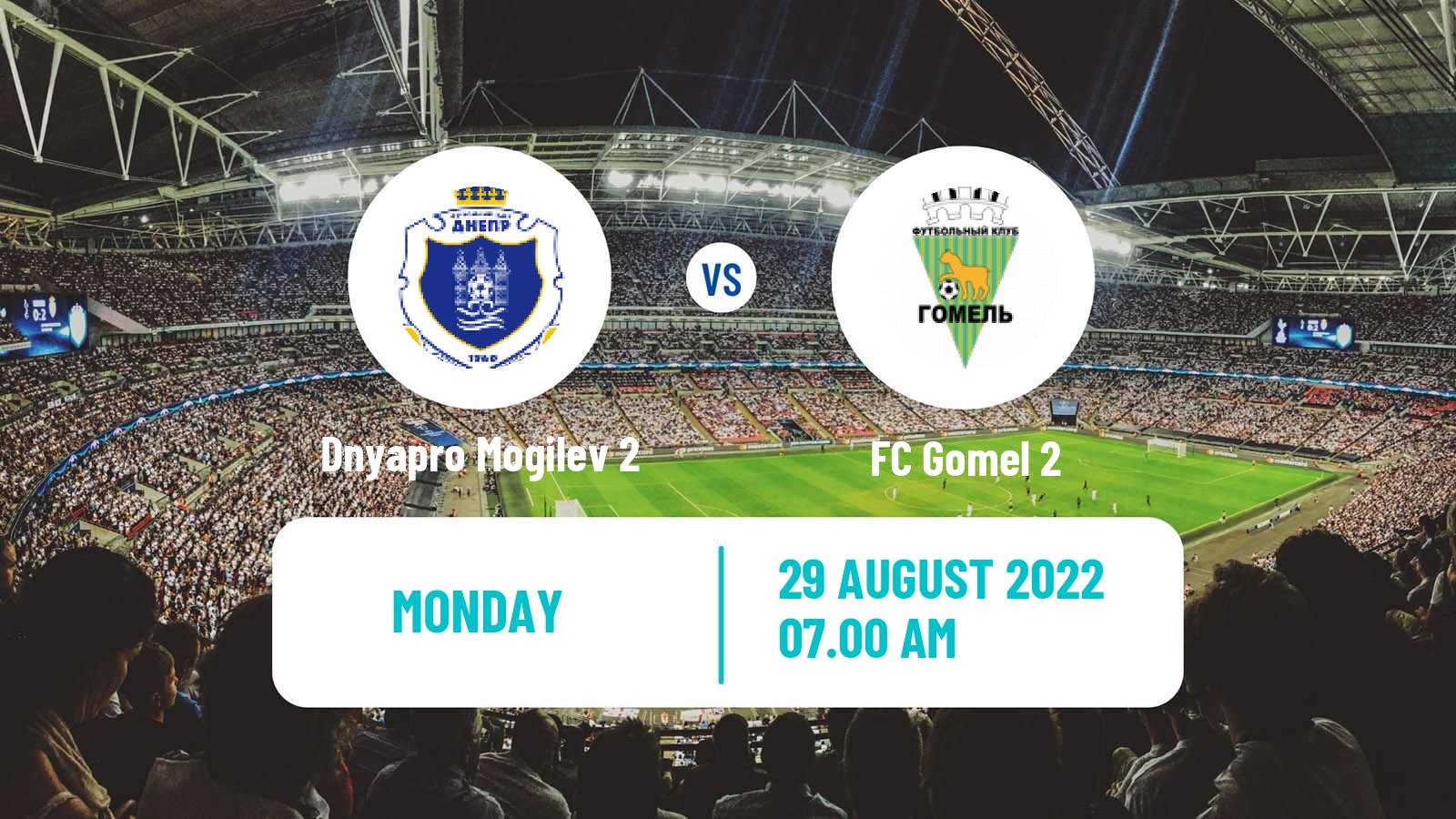 Soccer Belarusian Vysshaya Liga Reserve Dnyapro Mogilev 2 - Gomel 2