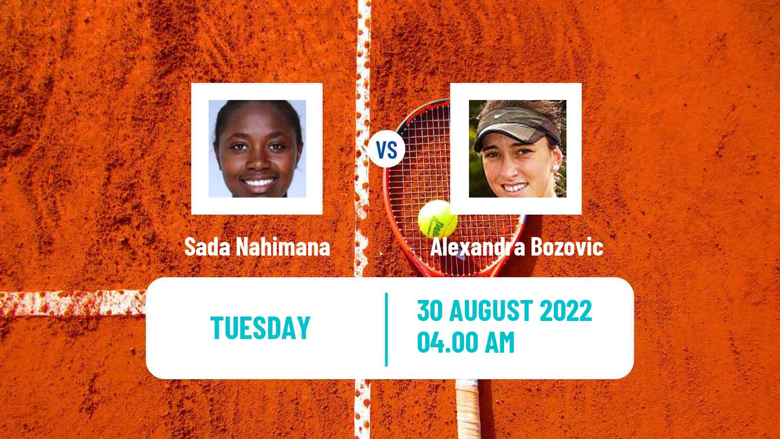 Tennis ITF Tournaments Sada Nahimana - Alexandra Bozovic