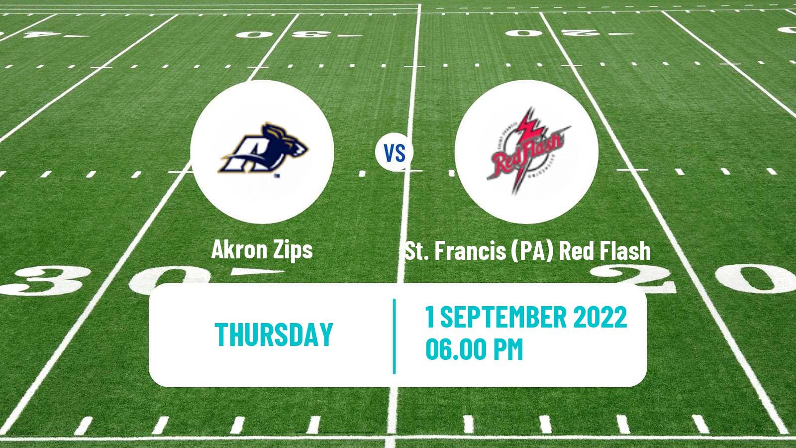 American football NCAA College Football Akron Zips - St. Francis PA Red Flash
