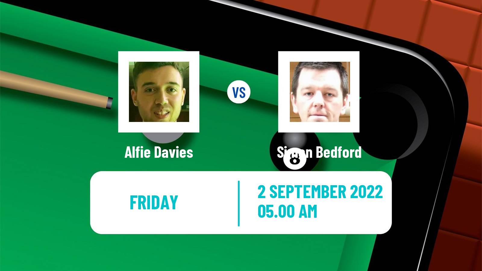Snooker Snooker Alfie Davies - Simon Bedford