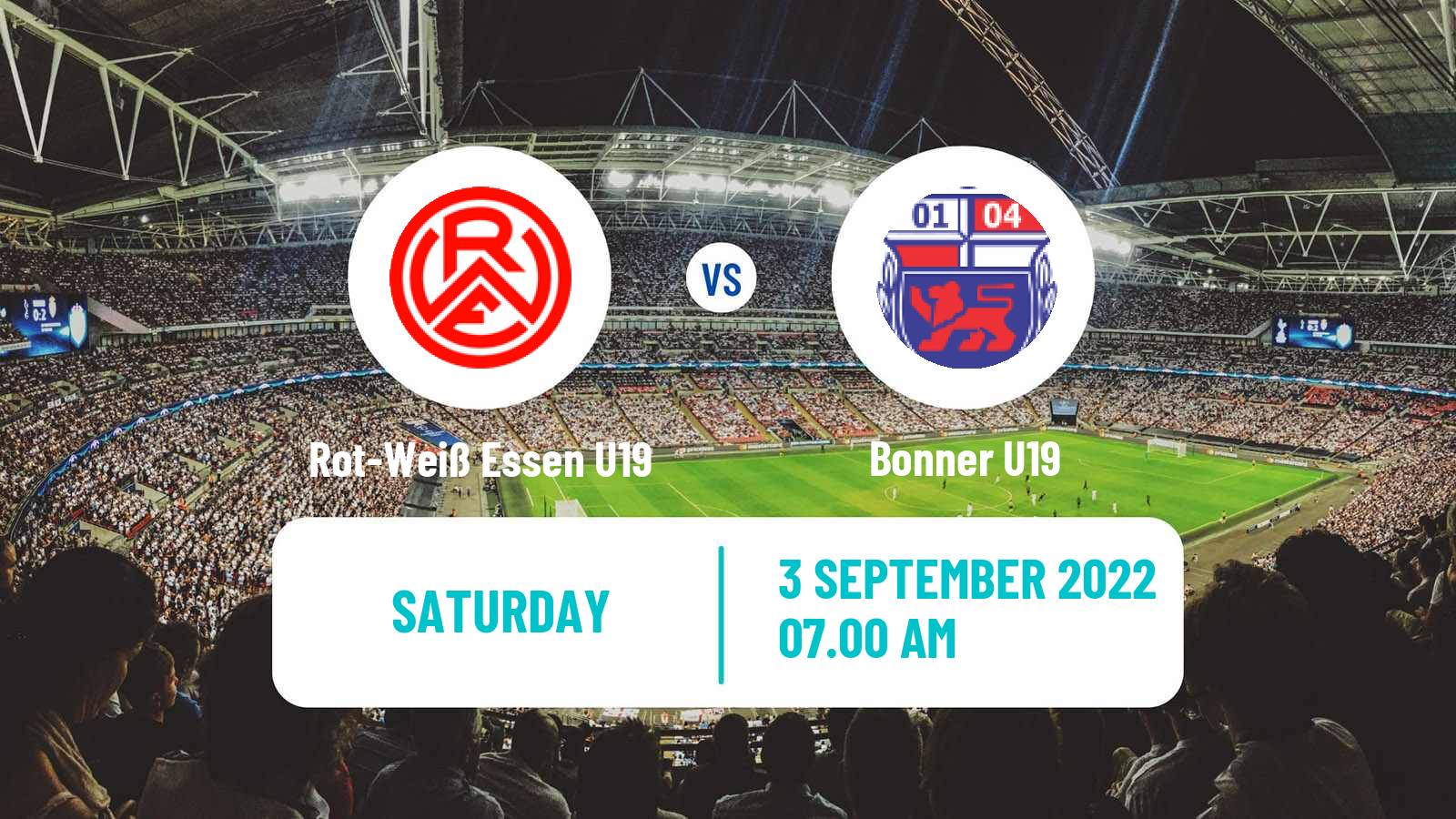 Soccer German Junioren Bundesliga West Rot-Weiß Essen U19 - Bonner U19