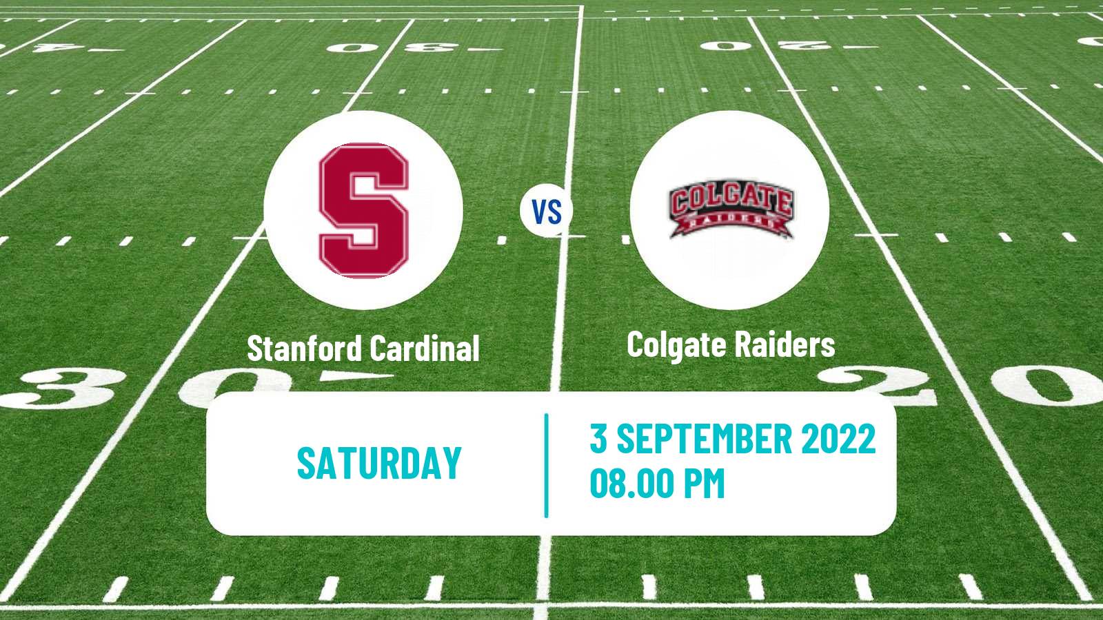 American football NCAA College Football Stanford Cardinal - Colgate Raiders