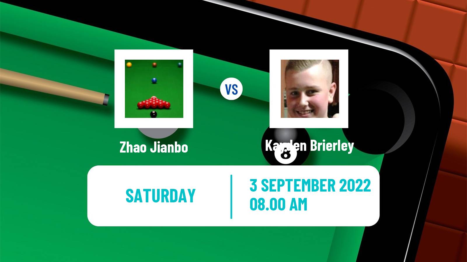 Snooker Snooker Zhao Jianbo - Kayden Brierley