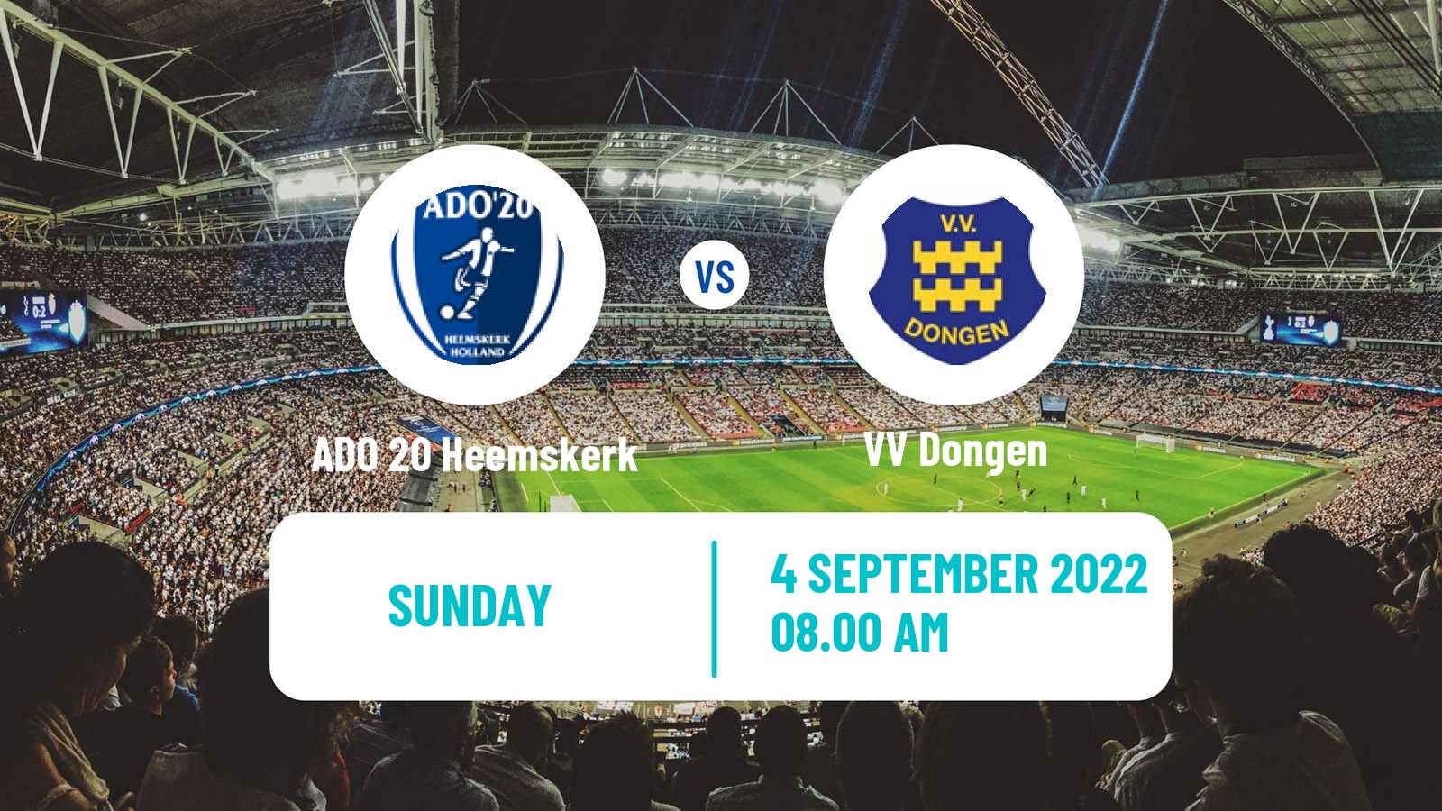Soccer Dutch Derde Divisie ADO 20 Heemskerk - Dongen