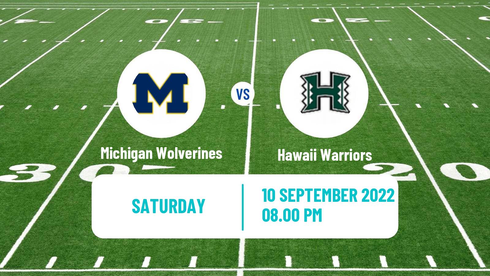 American football NCAA College Football Michigan Wolverines - Hawaii Warriors