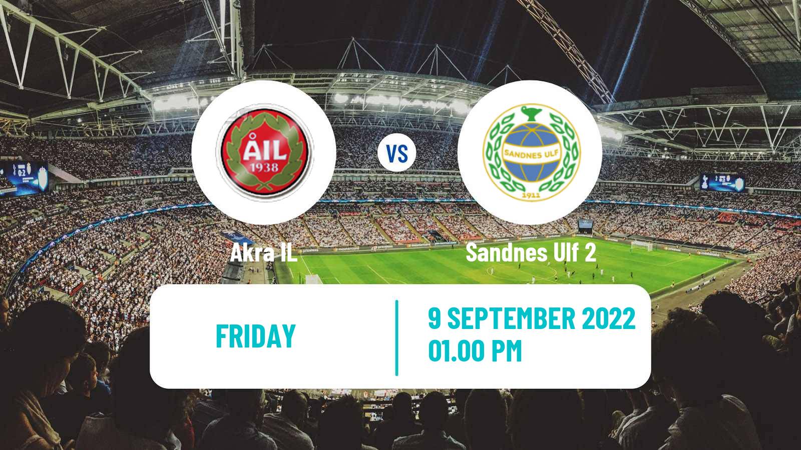 Football Norwegian Division 3 - Group 3 Akra IL - Sandnes Ulf 2