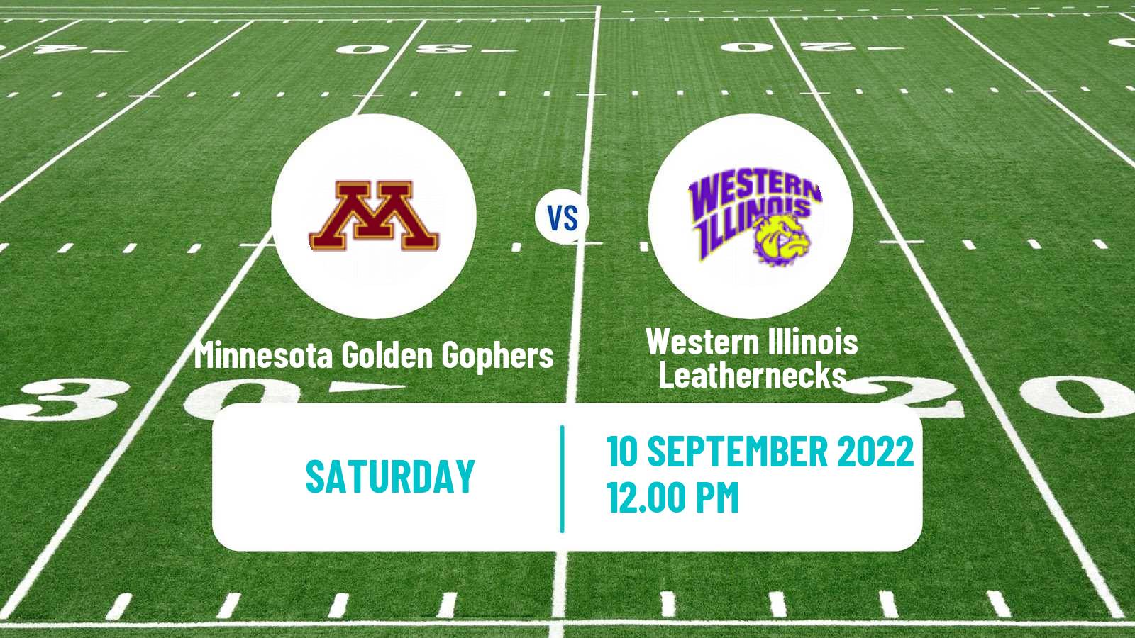 American football NCAA College Football Minnesota Golden Gophers - Western Illinois Leathernecks