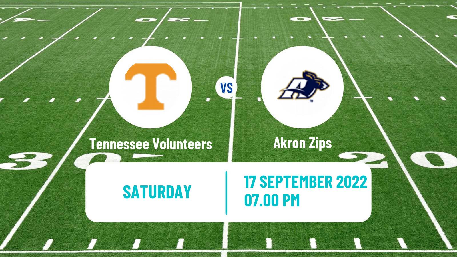 American football NCAA College Football Tennessee Volunteers - Akron Zips