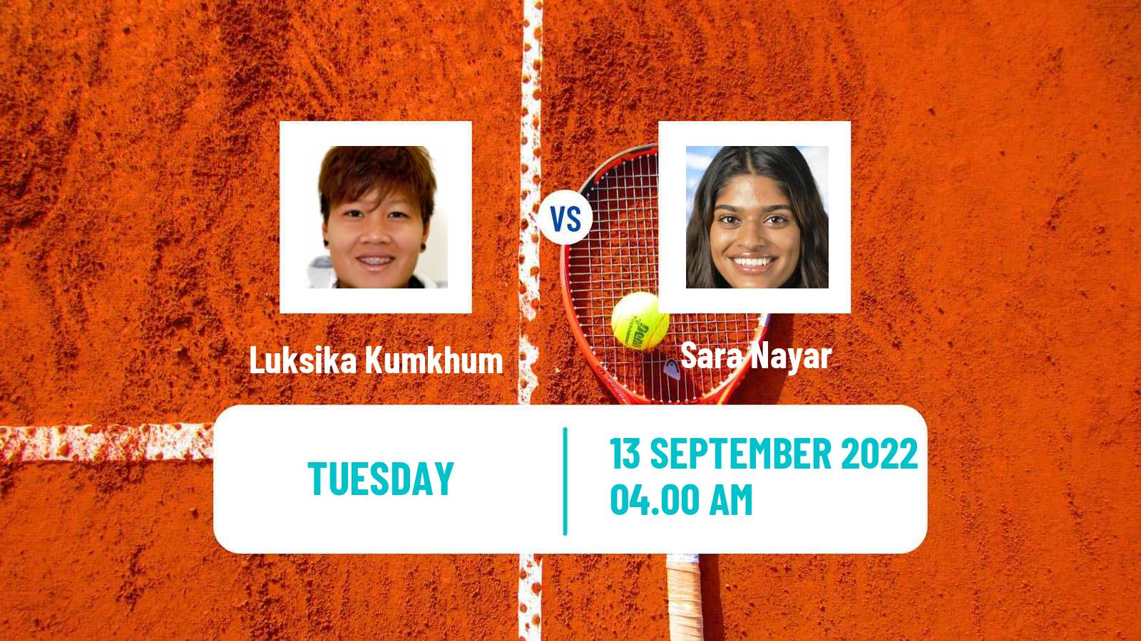 Tennis ITF Tournaments Luksika Kumkhum - Sara Nayar