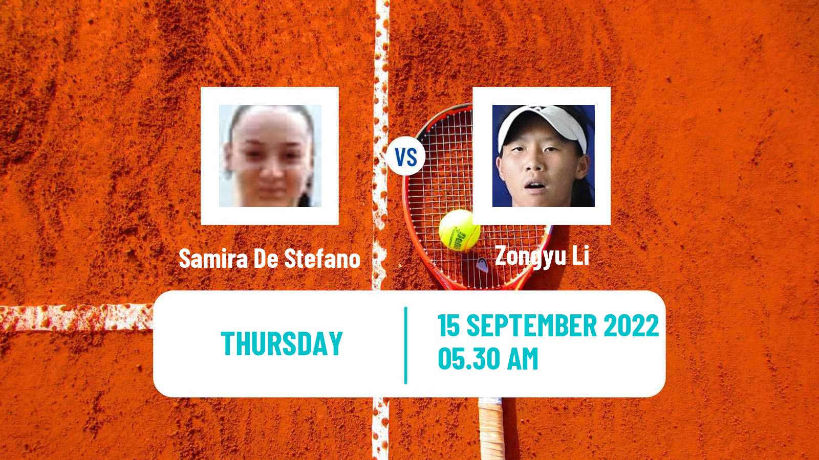 Tennis ITF Tournaments Samira De Stefano - Zongyu Li