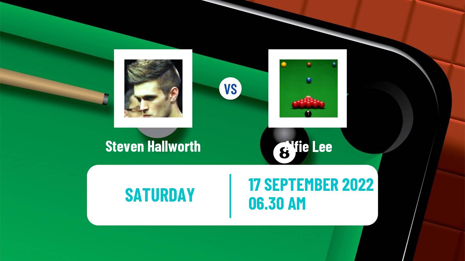 Snooker Snooker Steven Hallworth - Alfie Lee