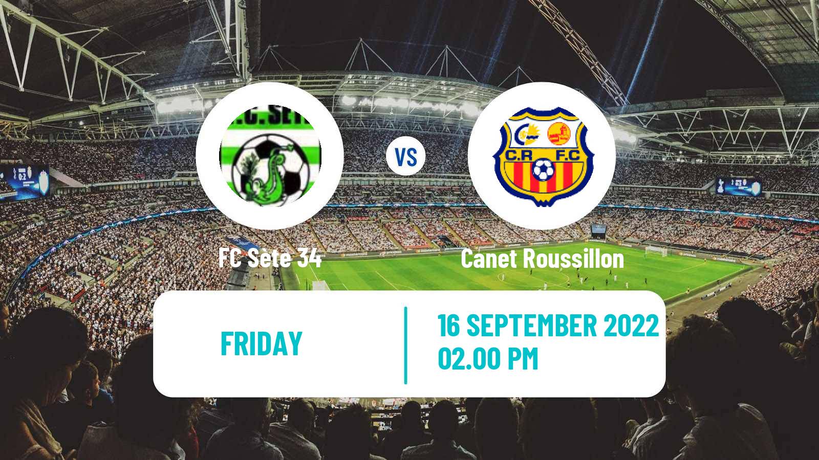 Soccer French National 2 - Group C Sète 34 - Canet Roussillon