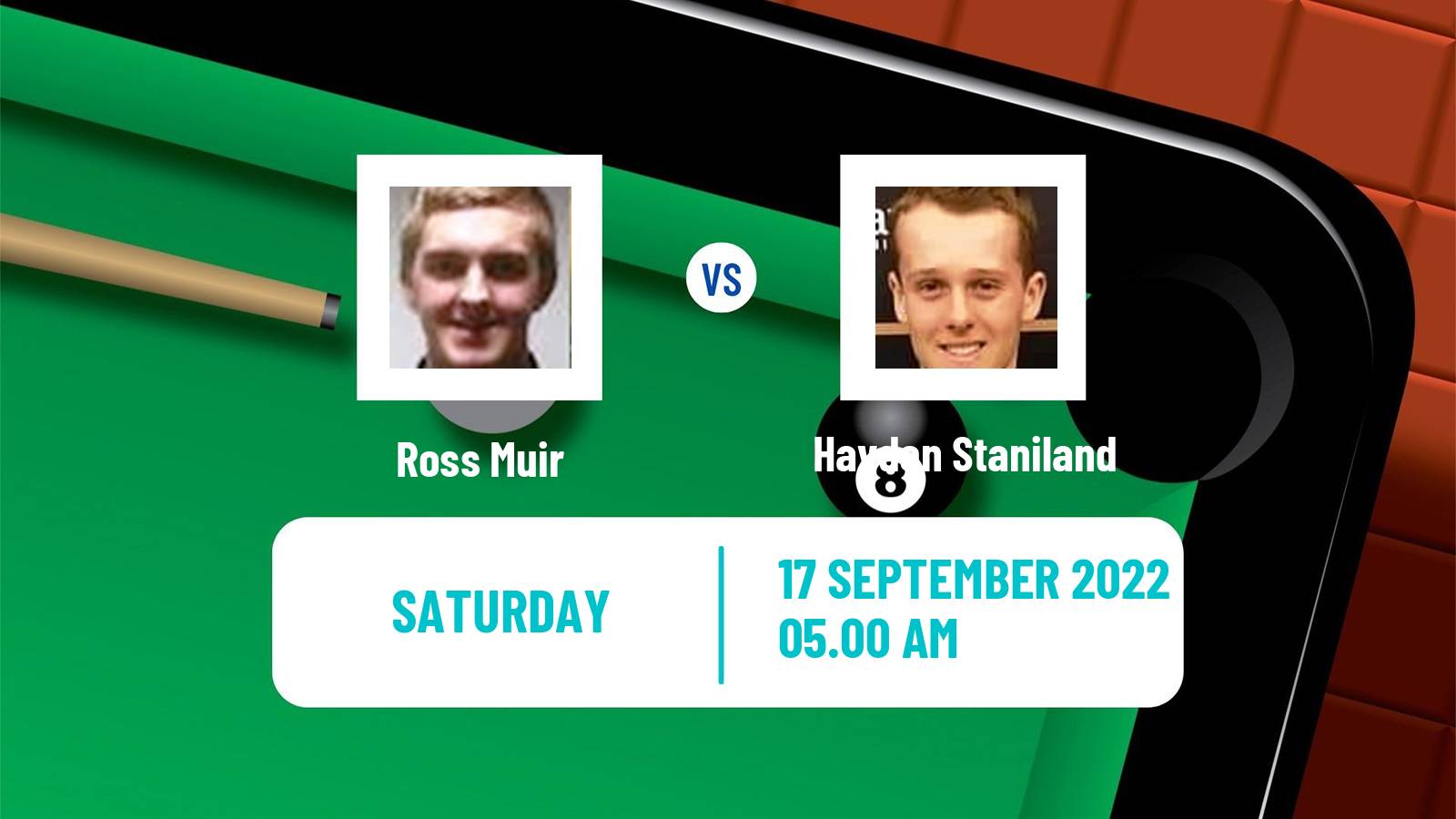 Snooker Snooker Ross Muir - Hayden Staniland
