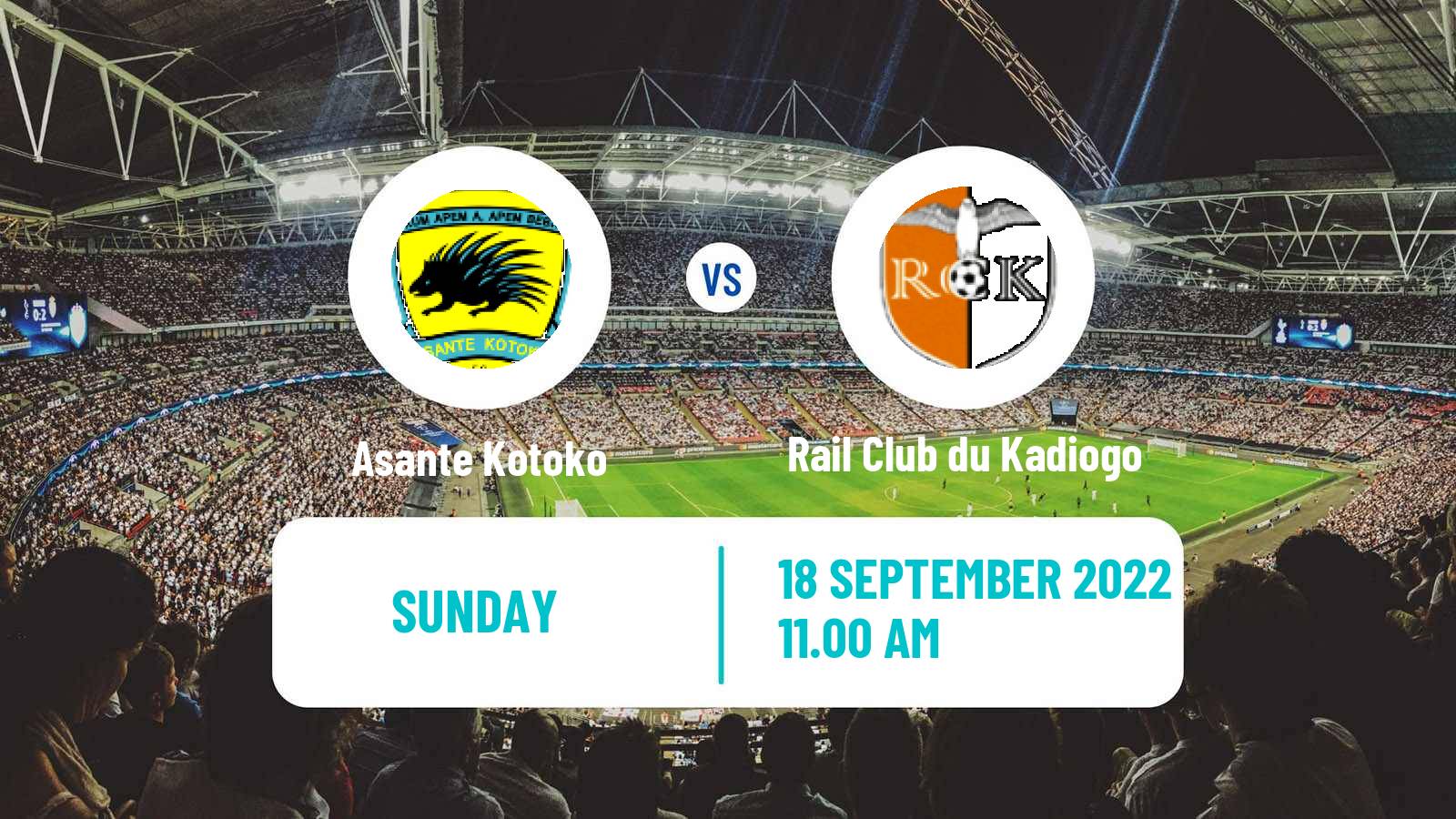 Soccer CAF Champions League Asante Kotoko - Rail Club du Kadiogo