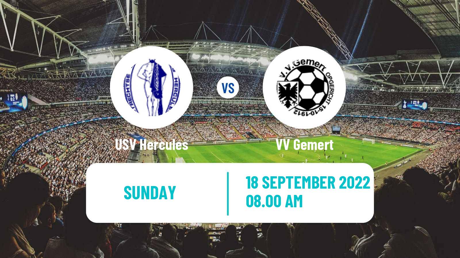 Soccer Dutch Derde Divisie USV Hercules - Gemert