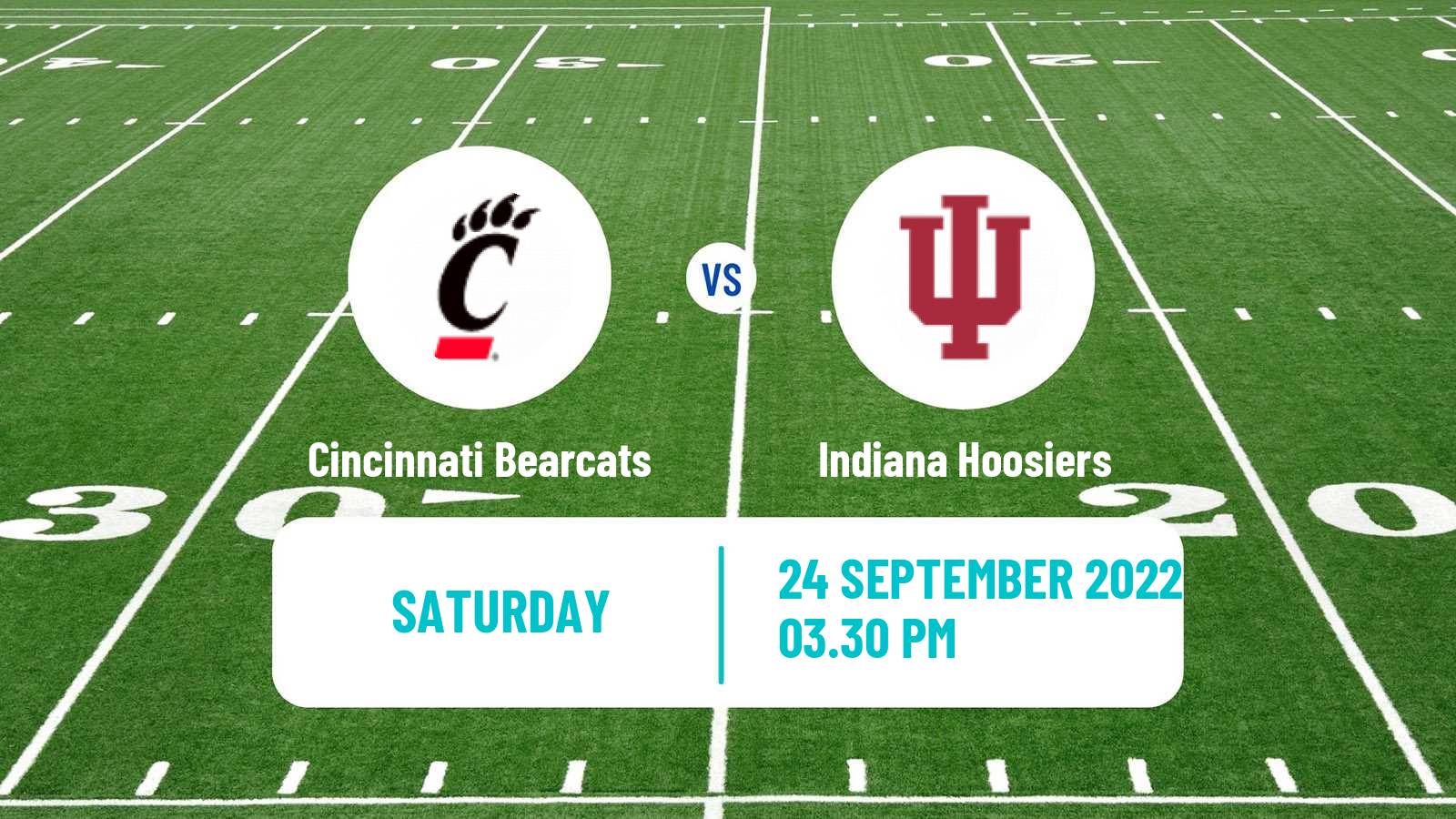 American football NCAA College Football Cincinnati Bearcats - Indiana Hoosiers