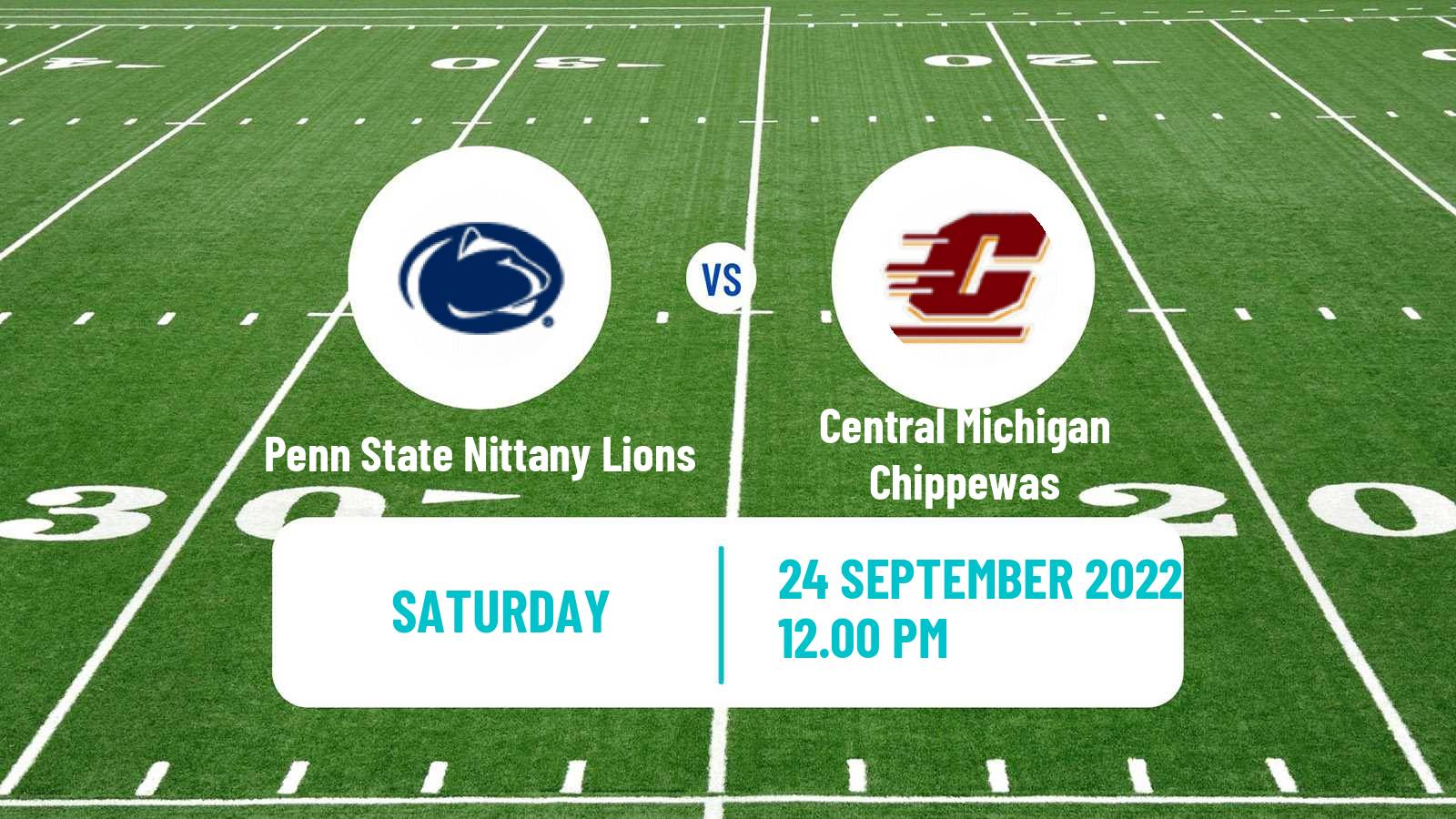 American football NCAA College Football Penn State Nittany Lions - Central Michigan Chippewas