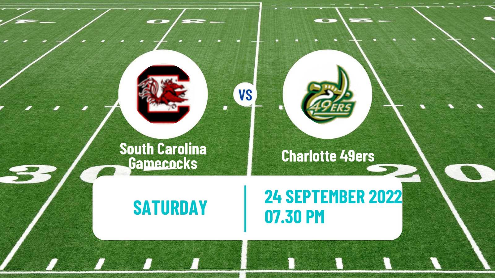 American football NCAA College Football South Carolina Gamecocks - Charlotte 49ers