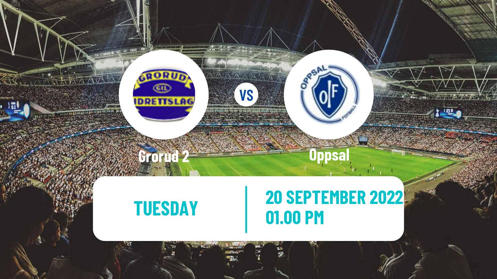 Soccer Norwegian Division 3 - Group 1 Grorud 2 - Oppsal