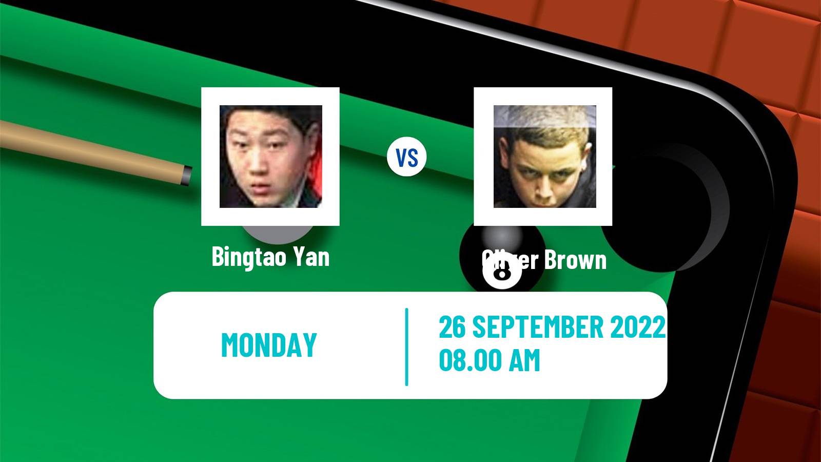 Snooker Snooker Bingtao Yan - Oliver Brown