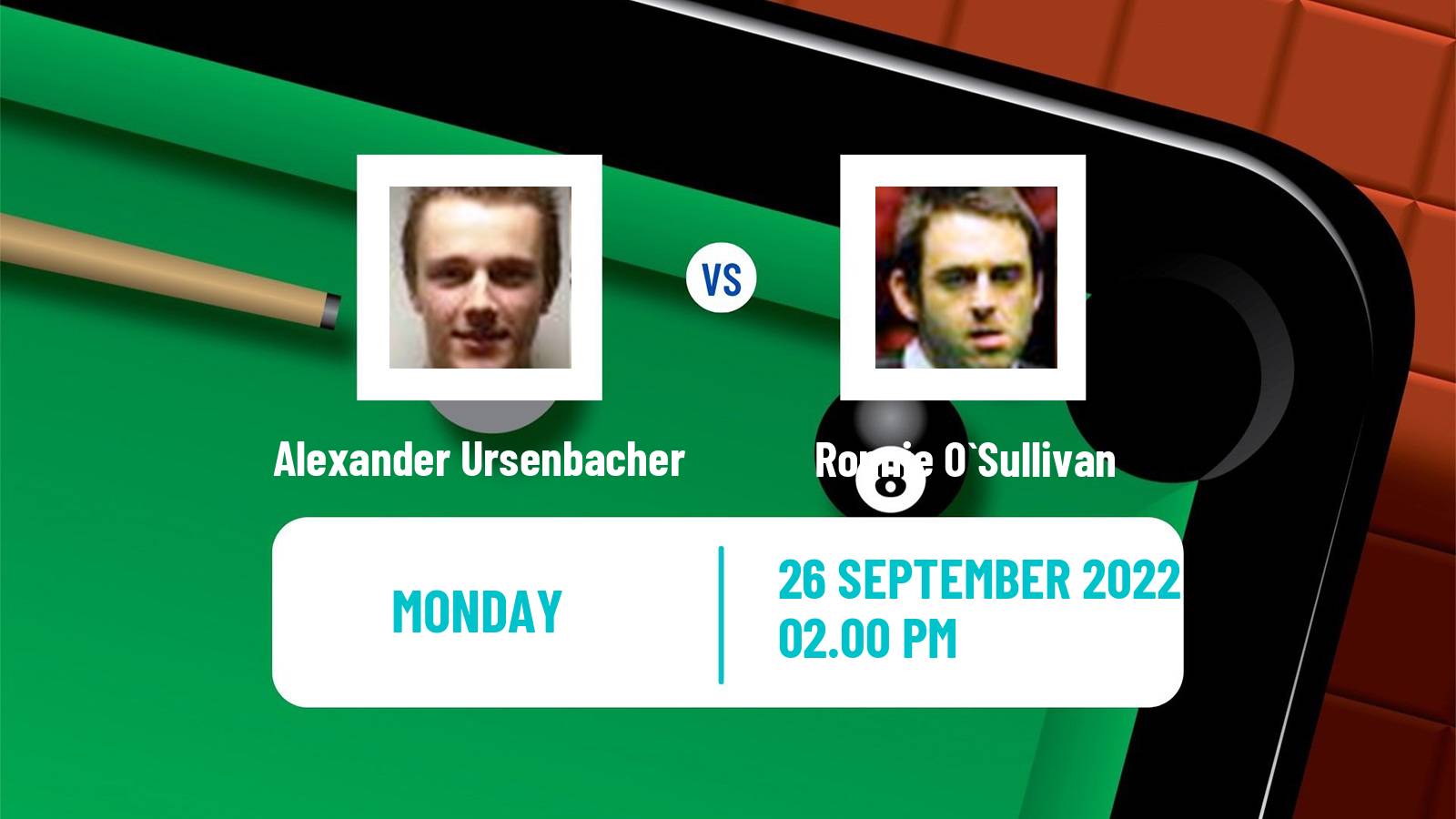 Snooker Snooker Alexander Ursenbacher - Ronnie O`Sullivan