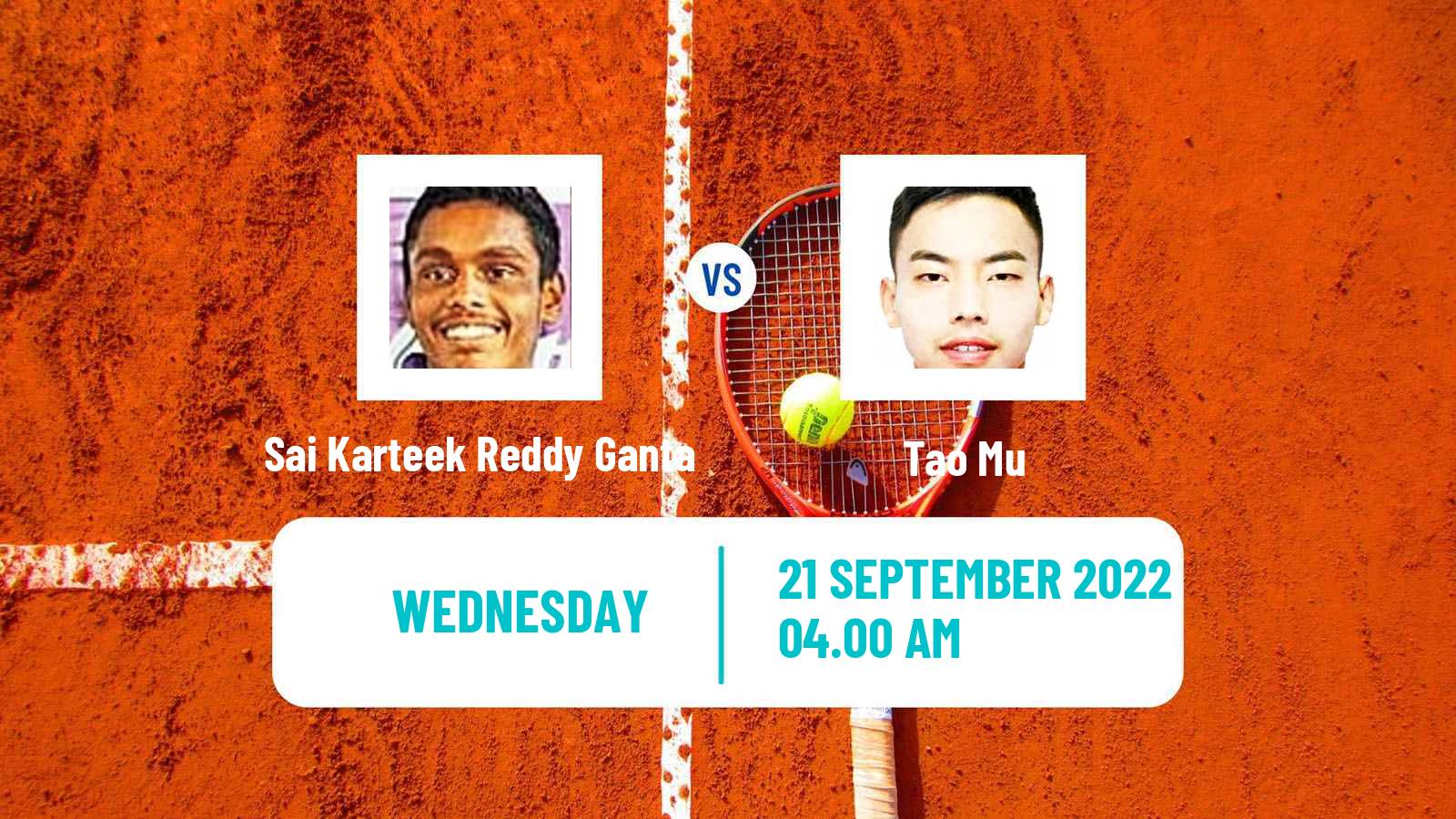 Tennis ITF Tournaments Sai Karteek Reddy Ganta - Tao Mu