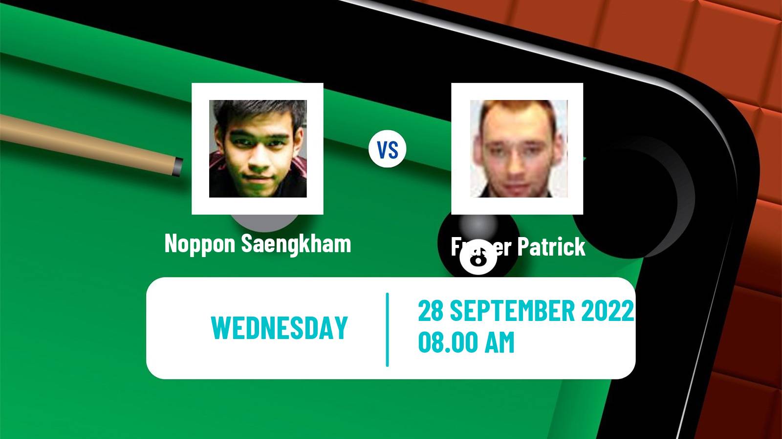 Snooker Snooker Noppon Saengkham - Fraser Patrick