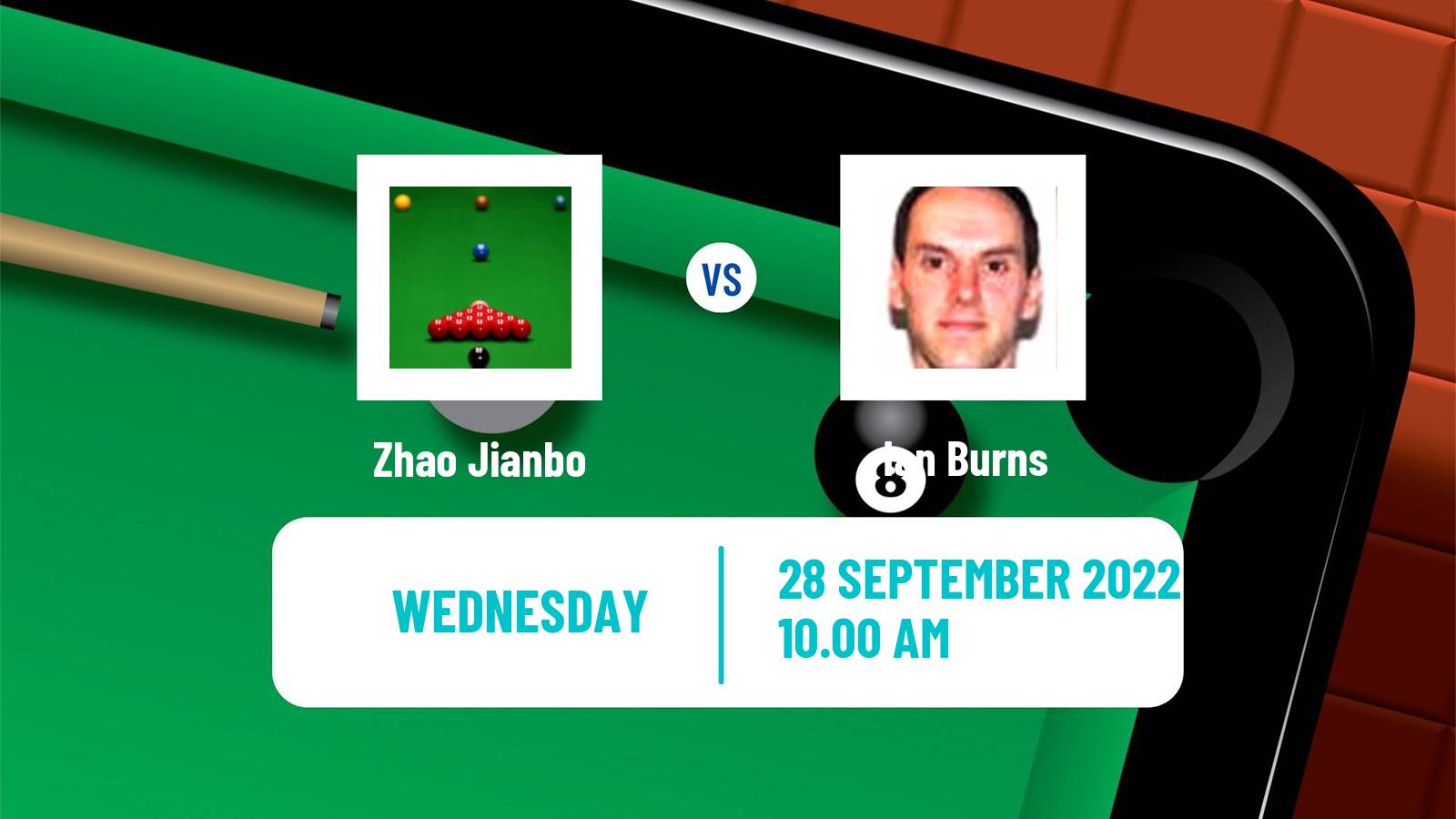 Snooker Snooker Zhao Jianbo - Ian Burns