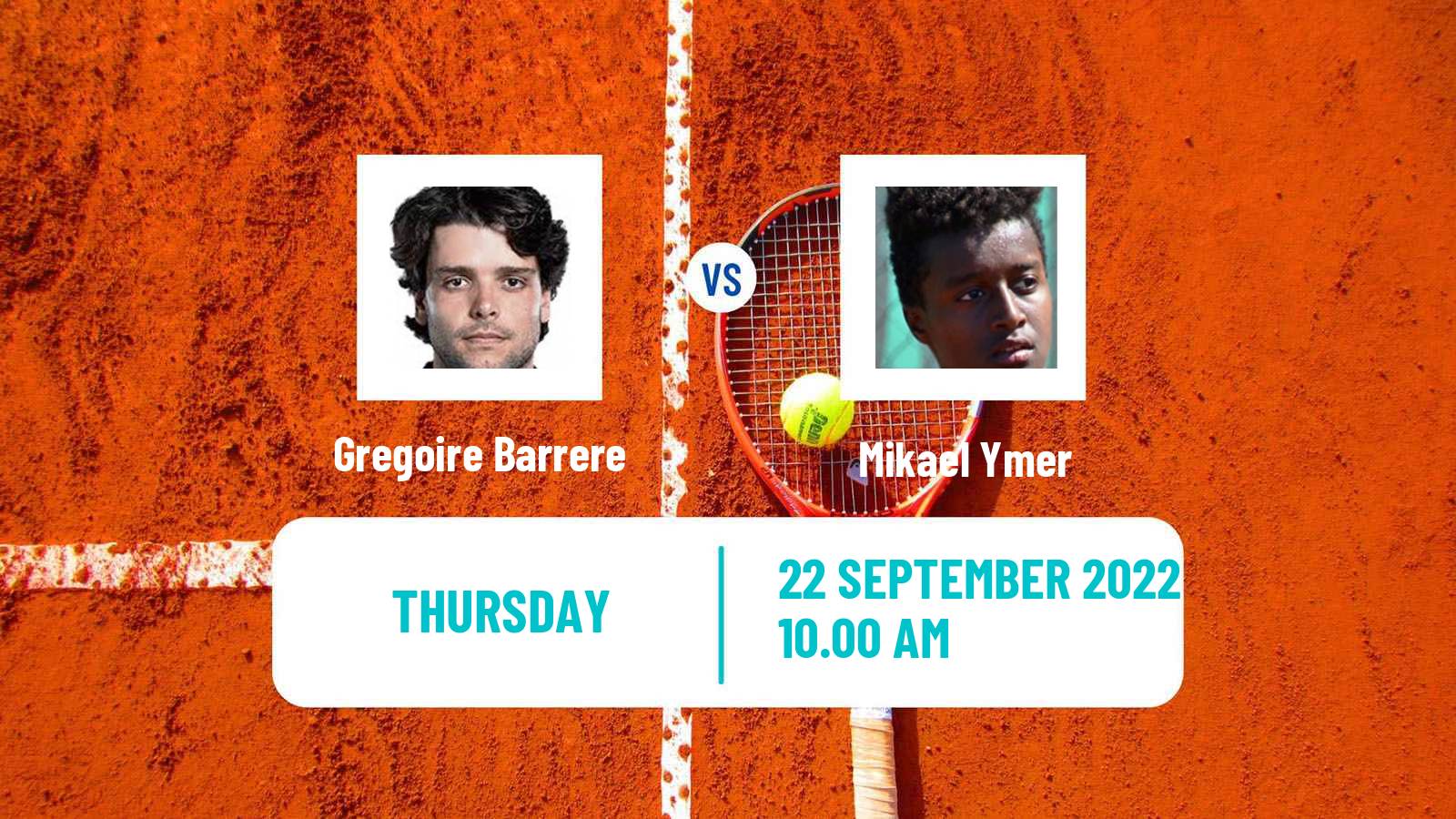 Tennis ATP Metz Gregoire Barrere - Mikael Ymer