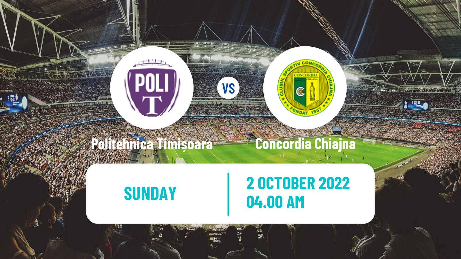Soccer Romanian Division 2 Politehnica Timișoara - Concordia Chiajna