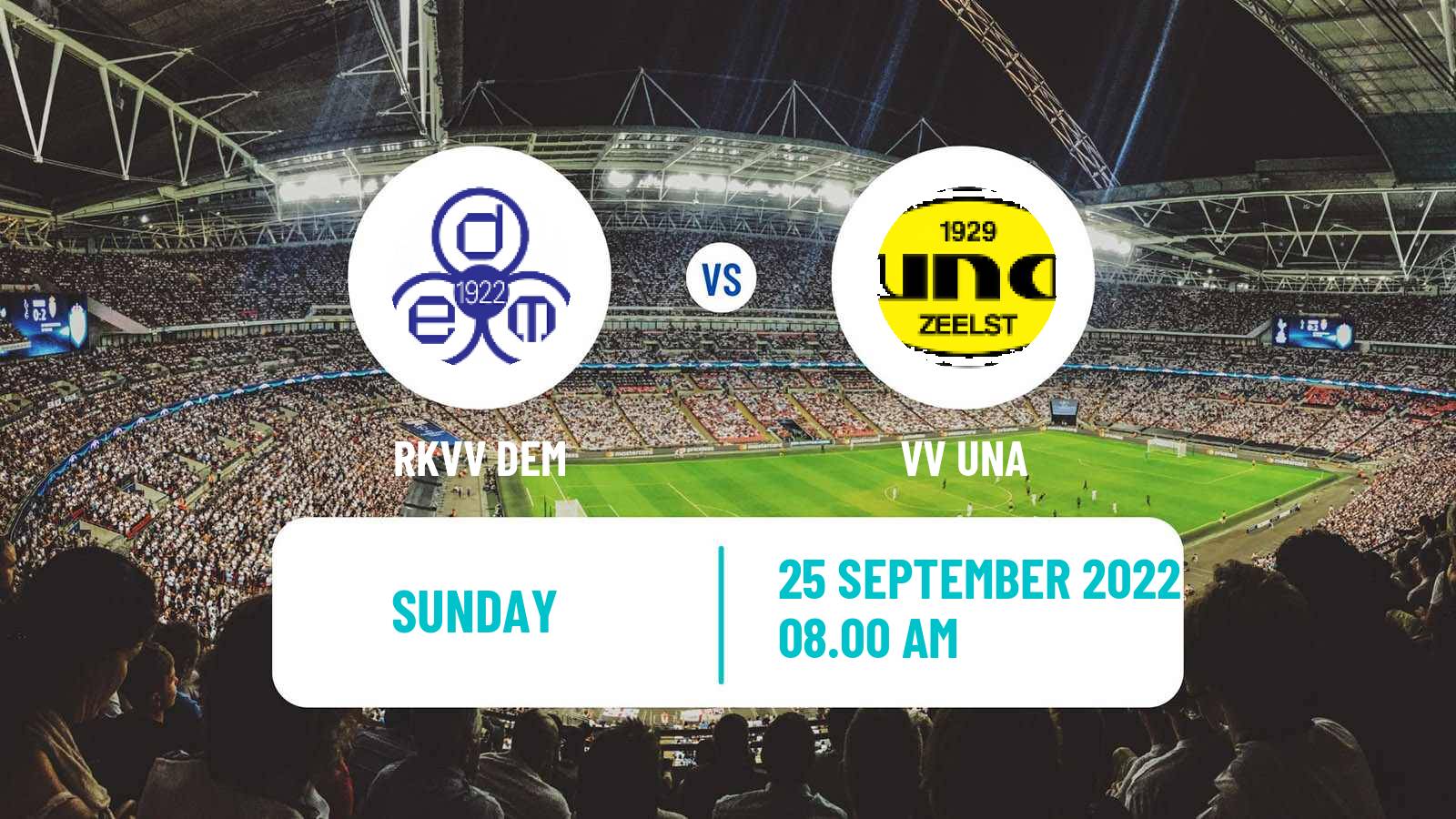 Soccer Dutch Derde Divisie DEM - UNA
