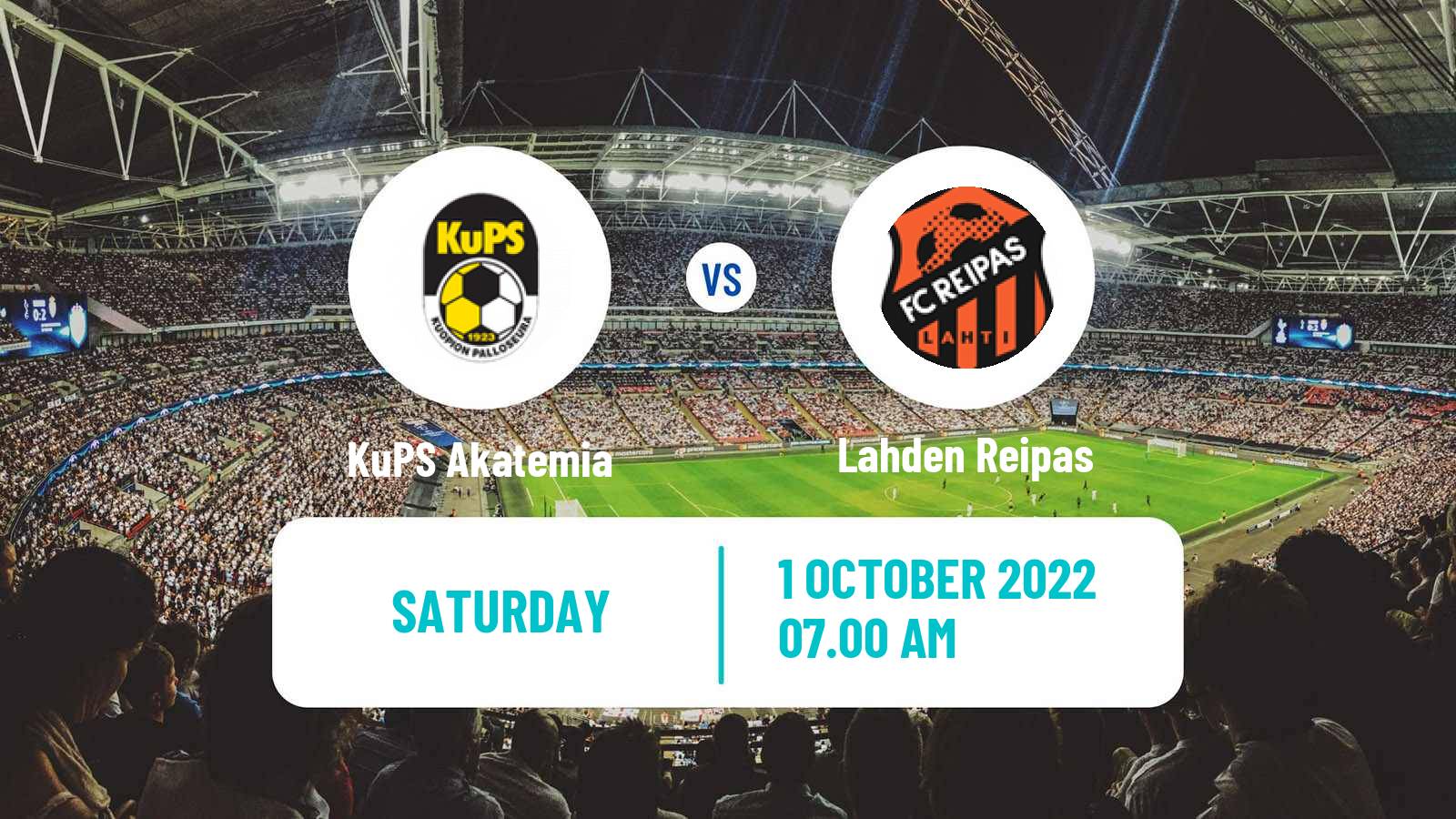 Football Finnish Kakkonen Group A KuPS Akatemia - Lahden Reipas