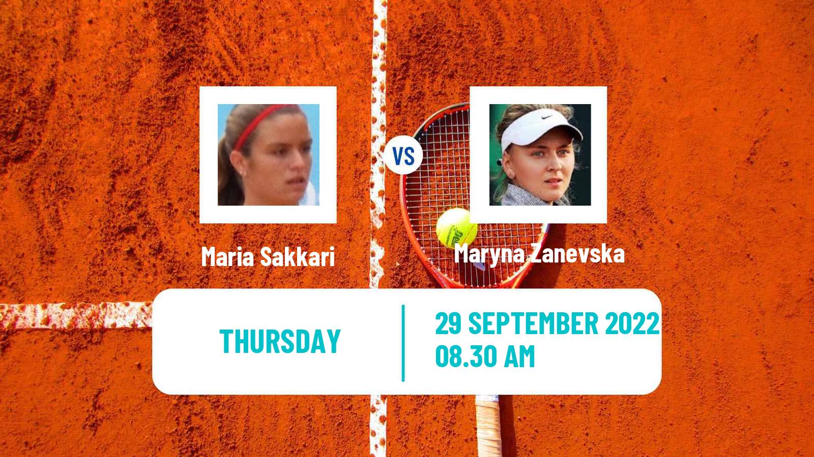 Tennis WTA Parma Maria Sakkari - Maryna Zanevska