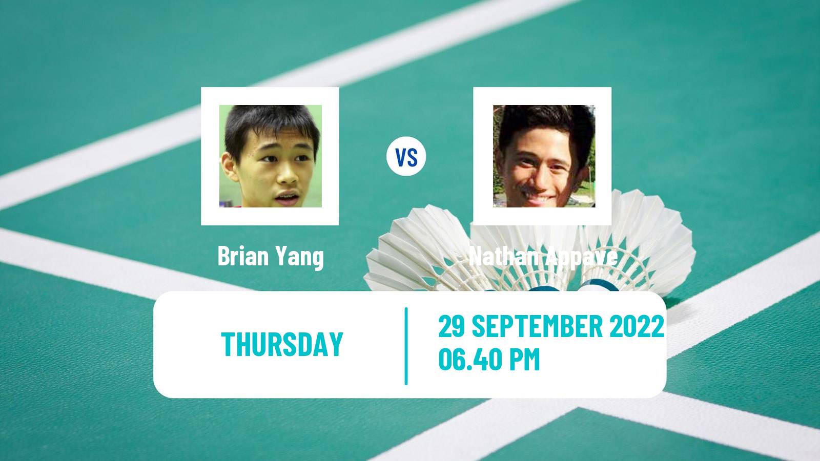 Badminton Badminton Brian Yang - Nathan Appave
