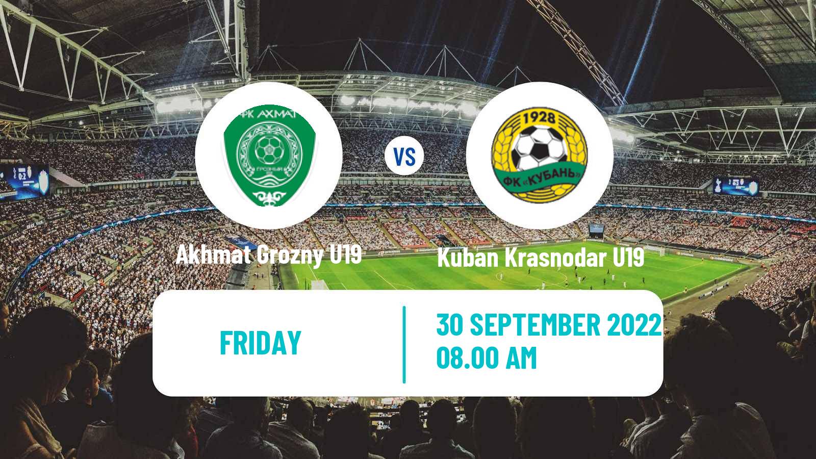 Football Russian Youth League Akhmat Grozny U19 - Kuban Krasnodar U19