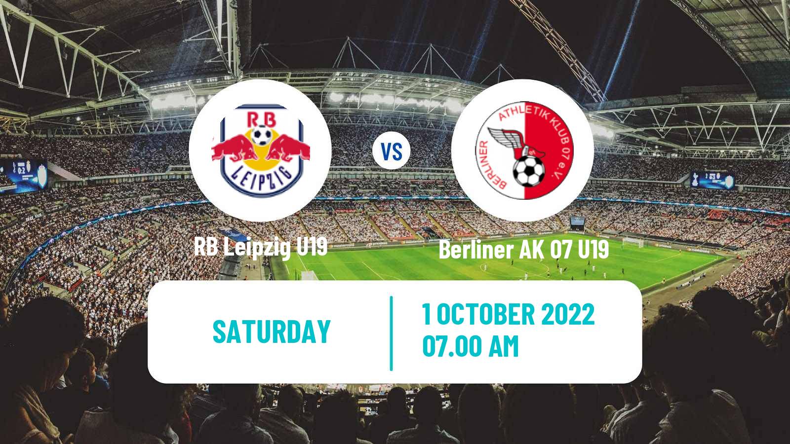 Soccer German Junioren Bundesliga North RB Leipzig U19 - Berliner AK 07 U19
