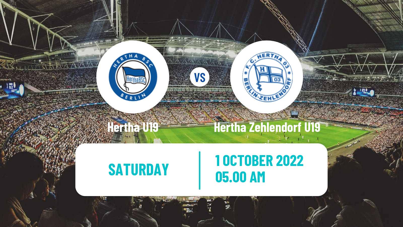 Soccer German Junioren Bundesliga North Hertha U19 - Hertha Zehlendorf U19