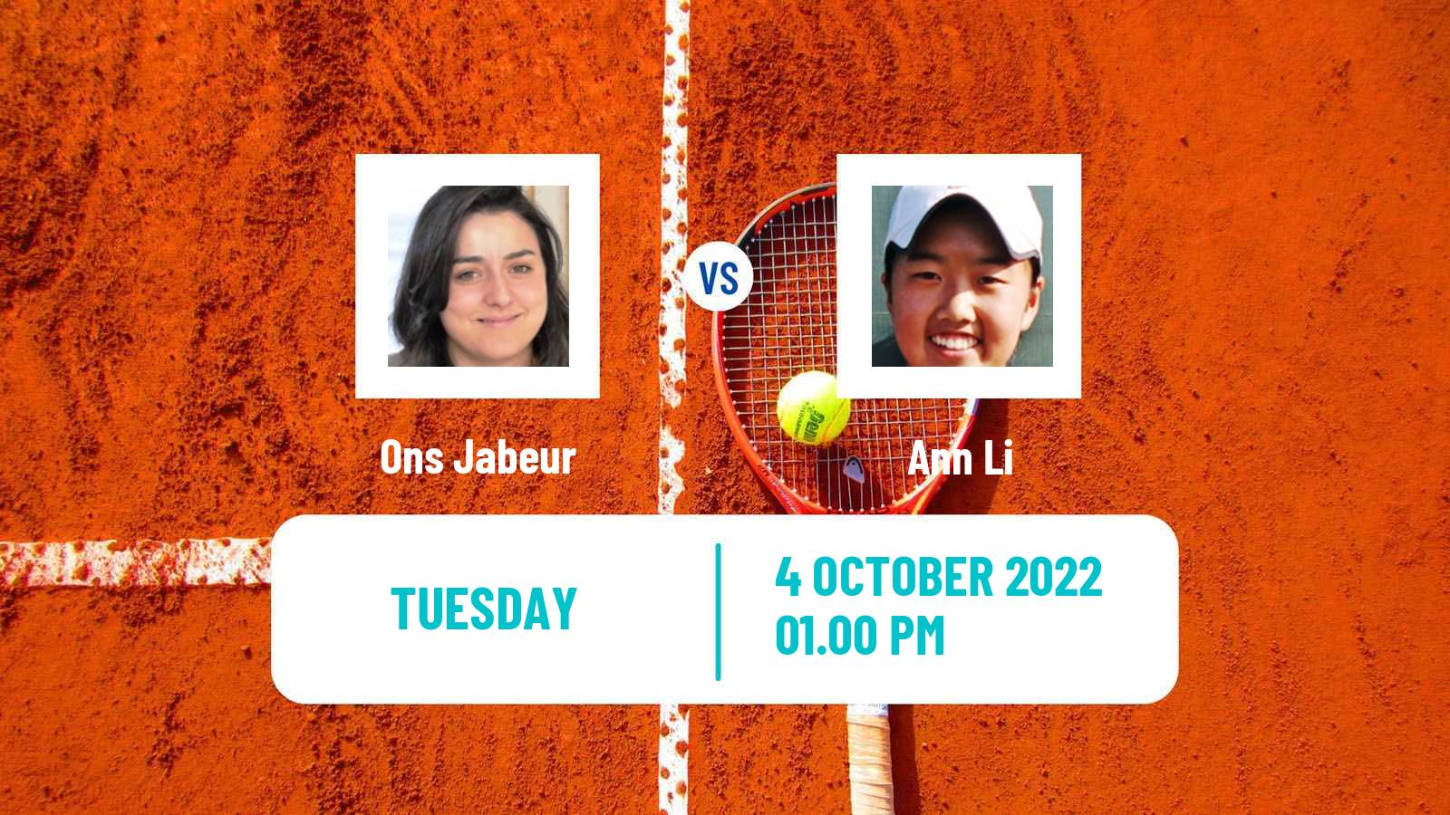 Tennis WTA Monastir Ons Jabeur - Ann Li