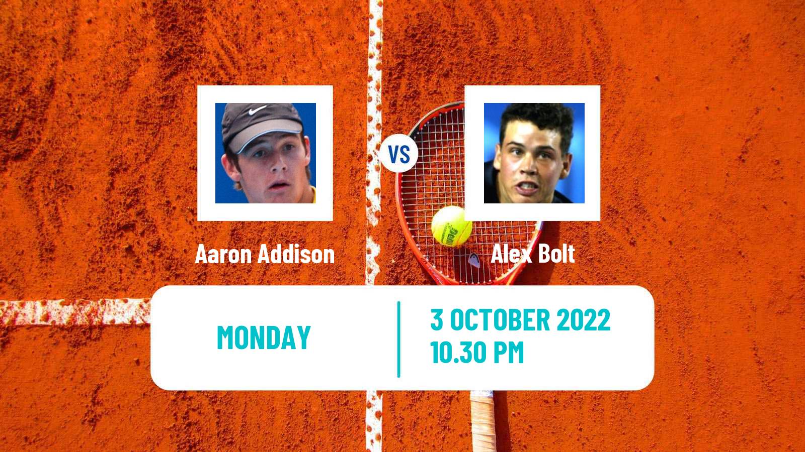 Tennis ITF Tournaments Aaron Addison - Alex Bolt