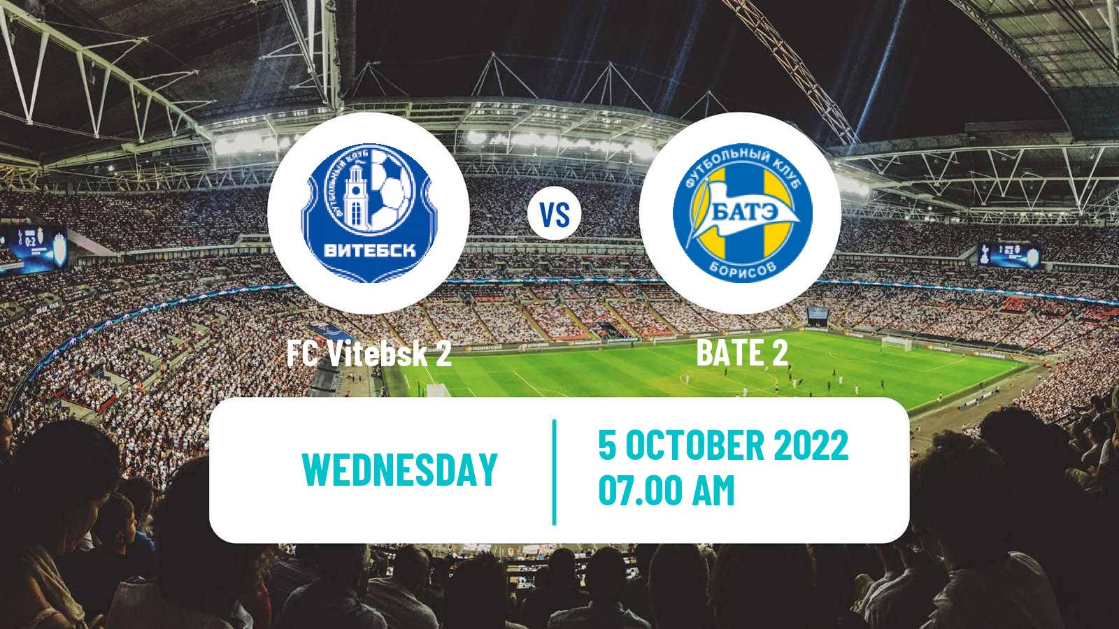 Soccer Belarusian Vysshaya Liga Reserve Vitebsk 2 - BATE 2