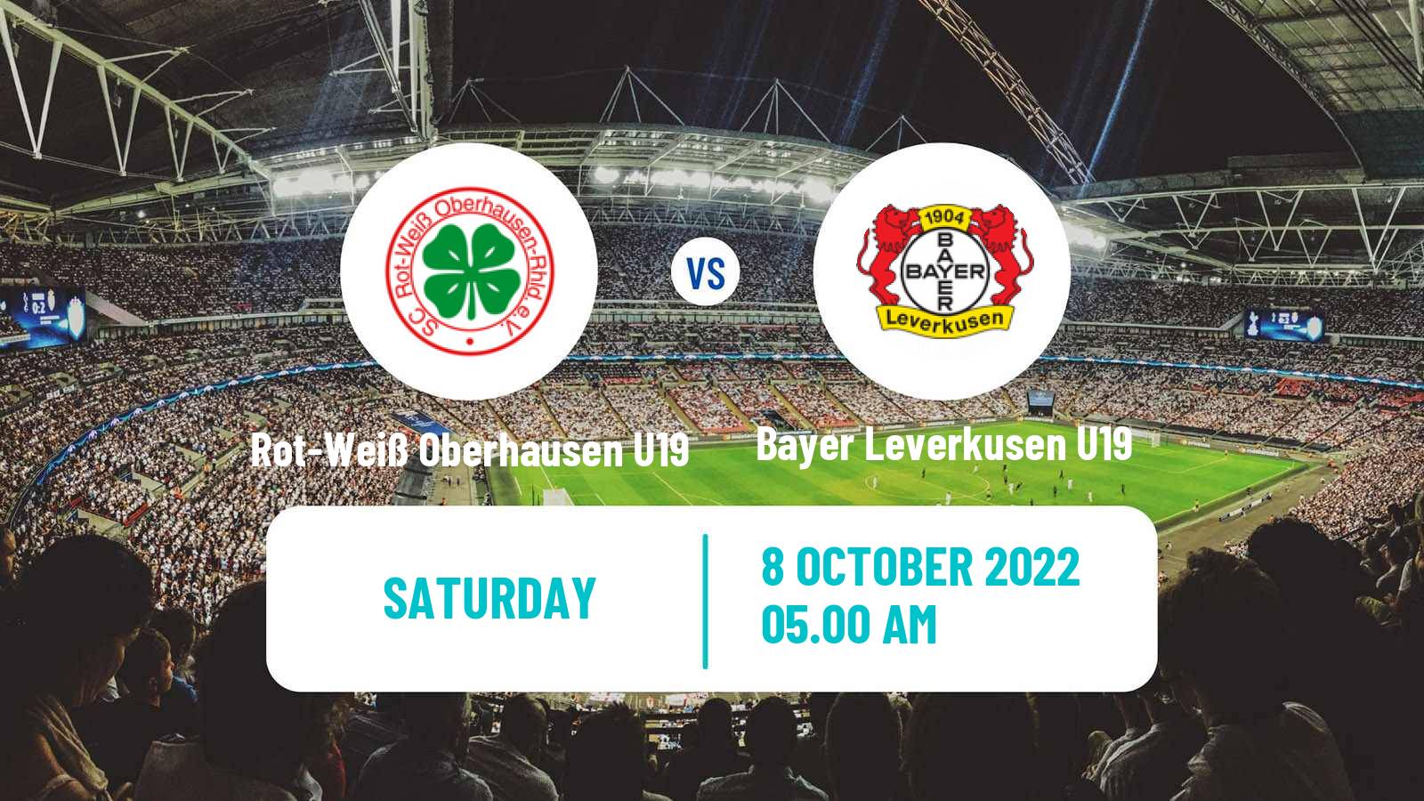 Soccer German Junioren Bundesliga West Rot-Weiß Oberhausen U19 - Bayer Leverkusen U19