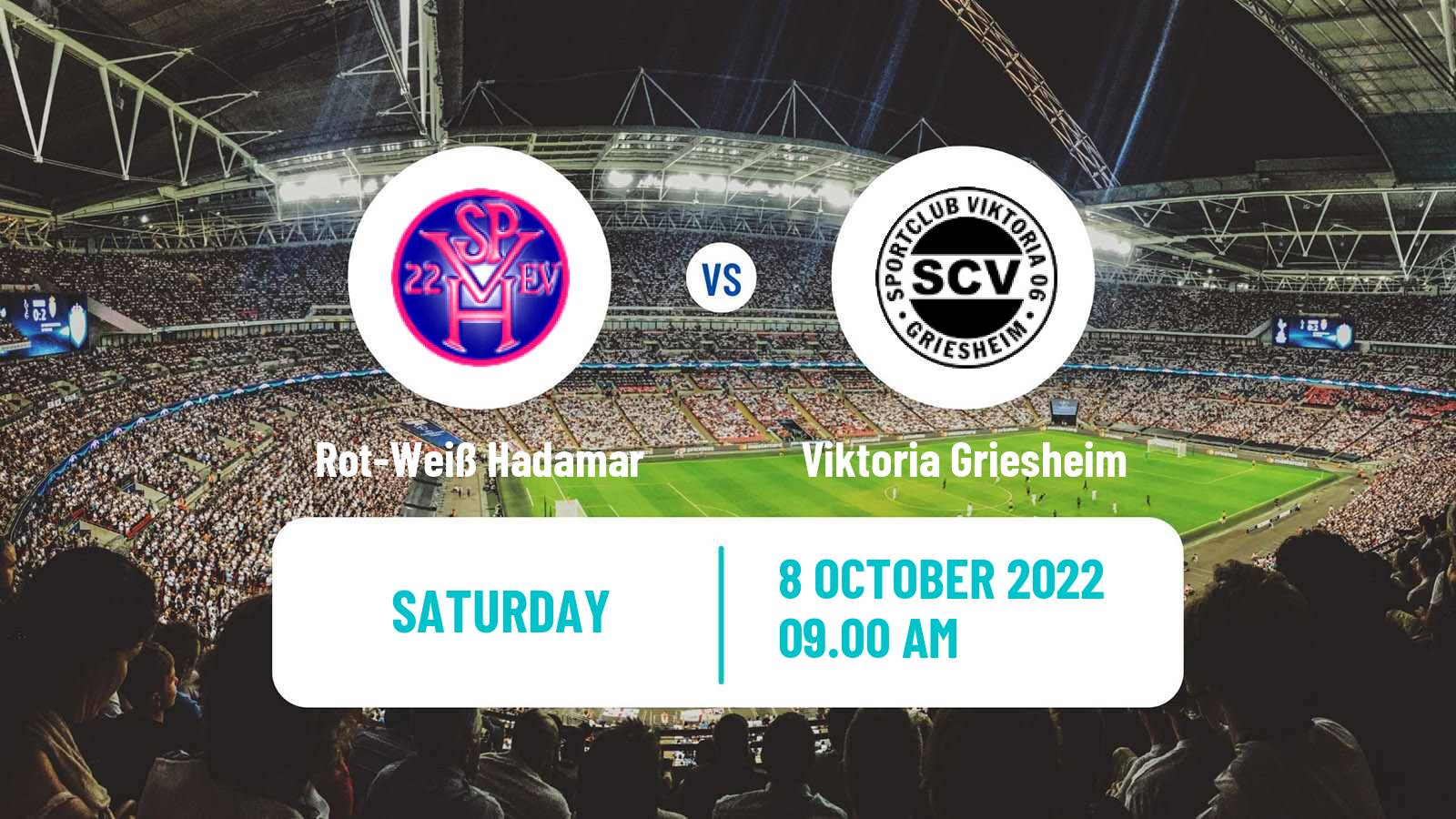 Soccer German Oberliga Hessen Rot-Weiß Hadamar - Viktoria Griesheim