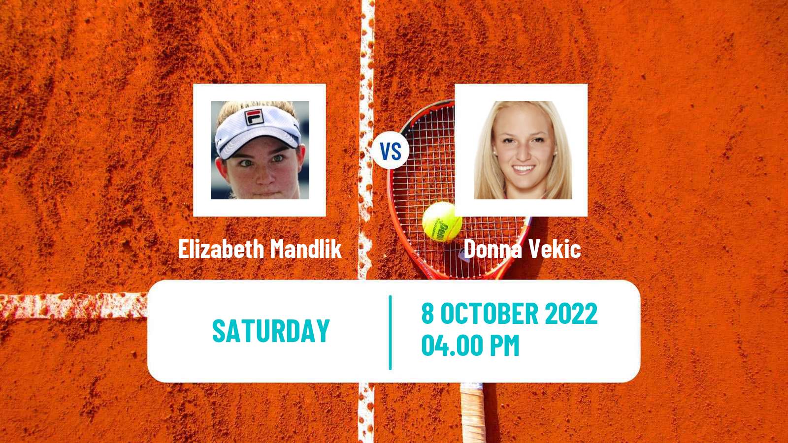 Tennis WTA San Diego Elizabeth Mandlik - Donna Vekic