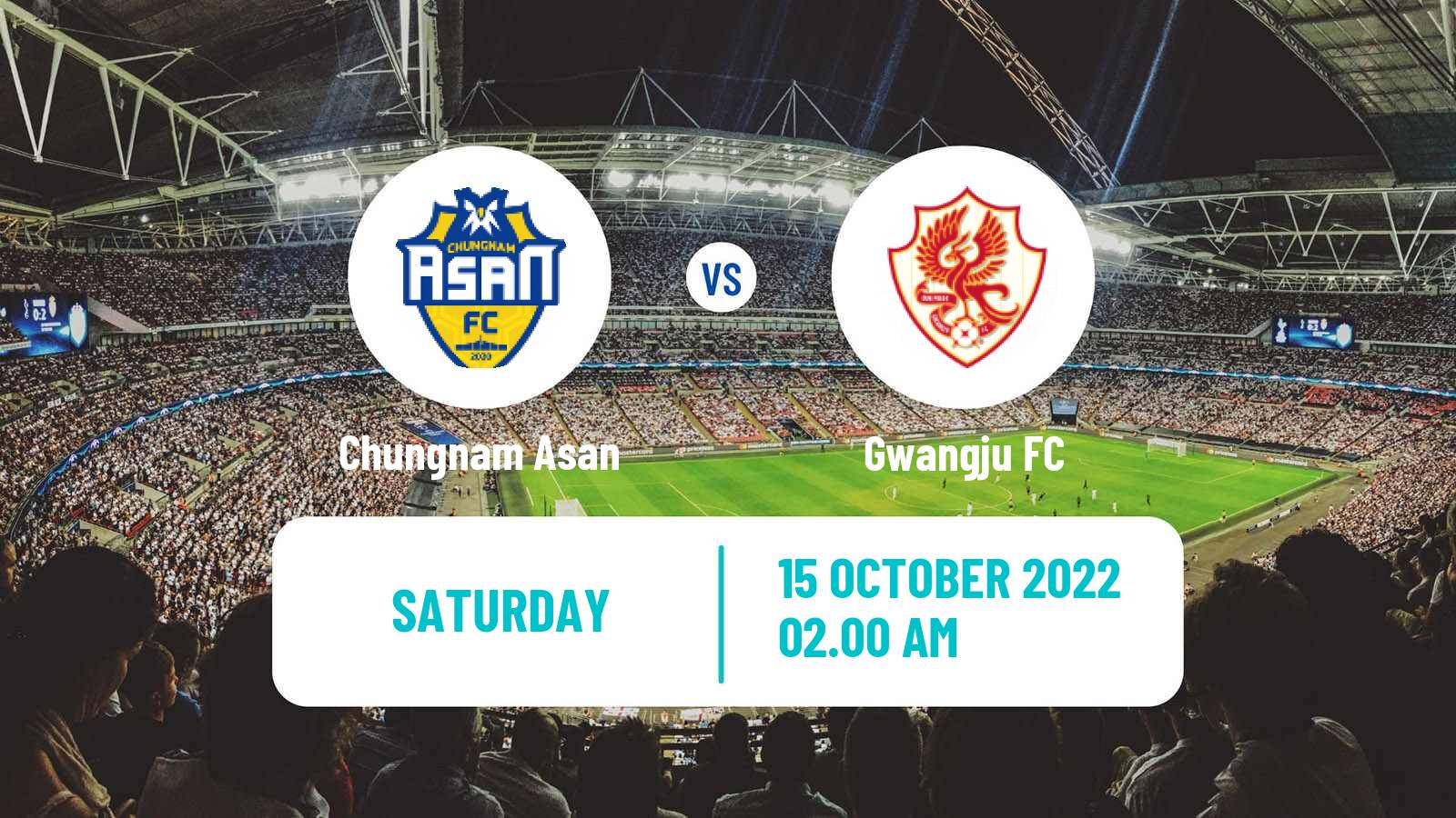 Soccer South Korean K-League 2 Chungnam Asan - Gwangju
