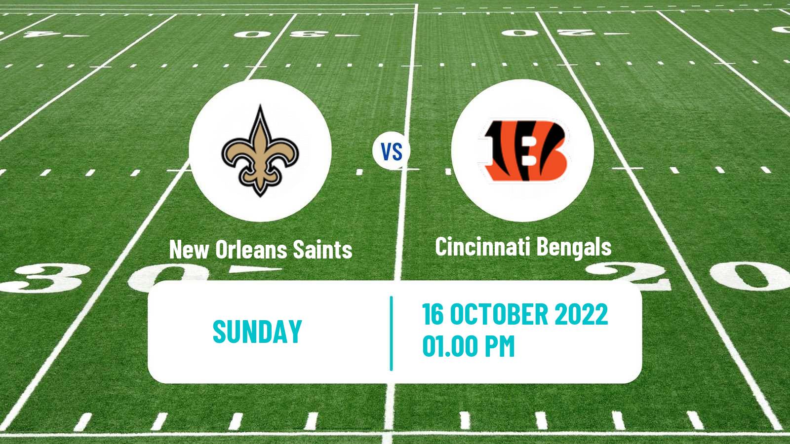 American football NFL New Orleans Saints - Cincinnati Bengals