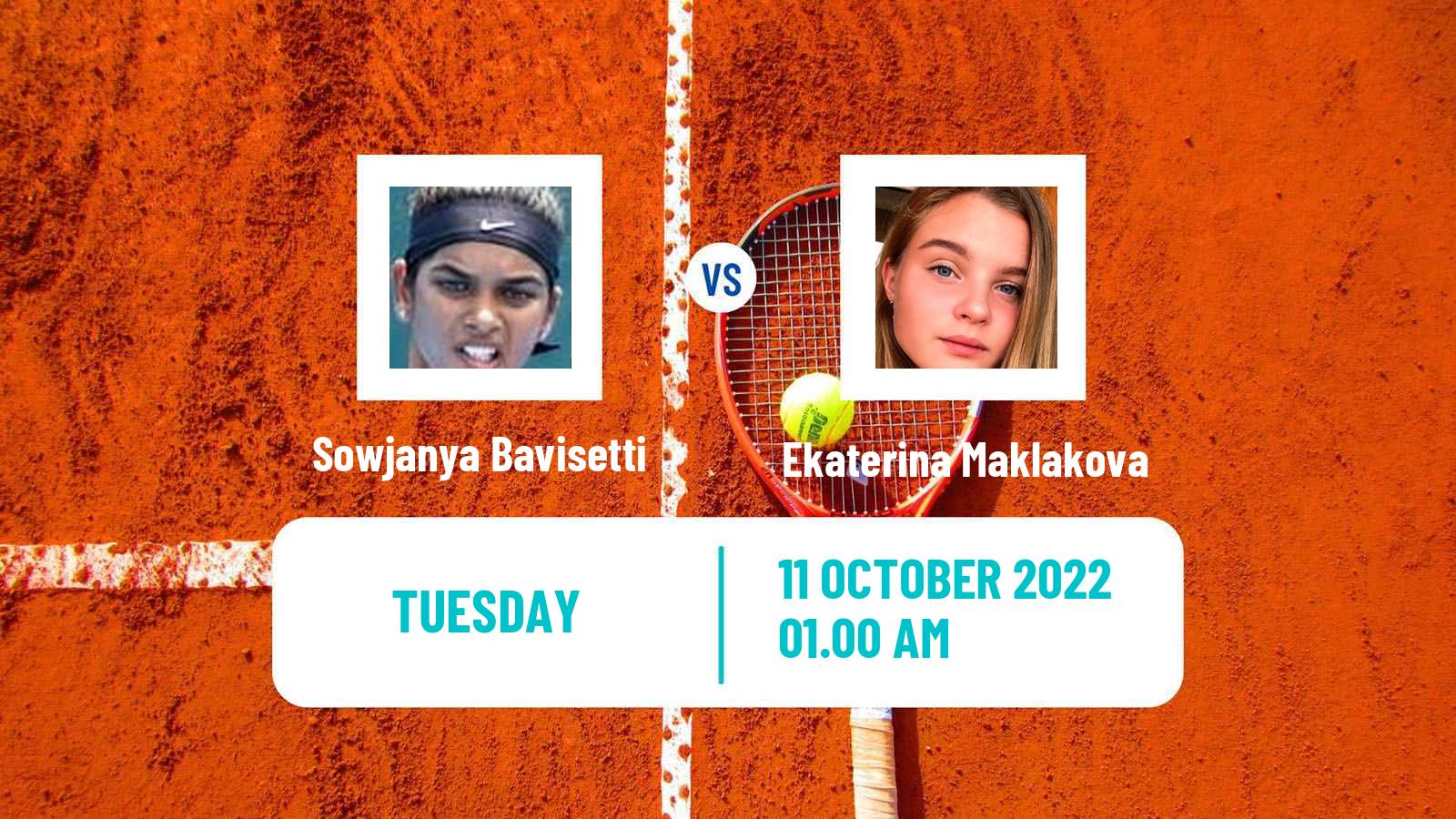 Tennis ITF Tournaments Sowjanya Bavisetti - Ekaterina Maklakova