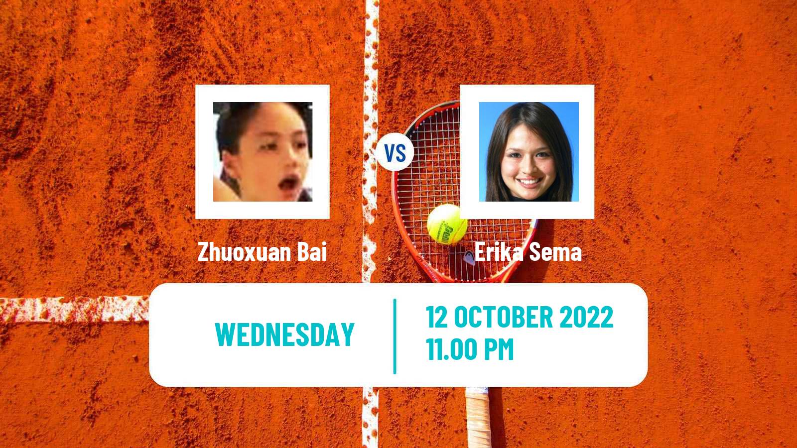 Tennis ITF Tournaments Zhuoxuan Bai - Erika Sema