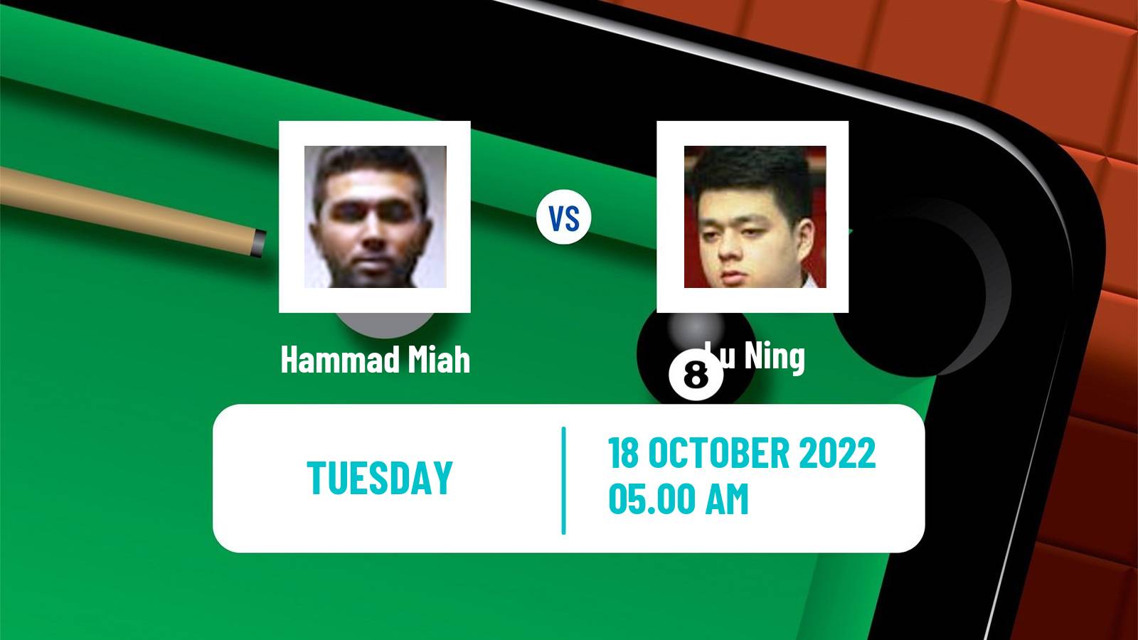 Snooker Snooker Hammad Miah - Lu Ning